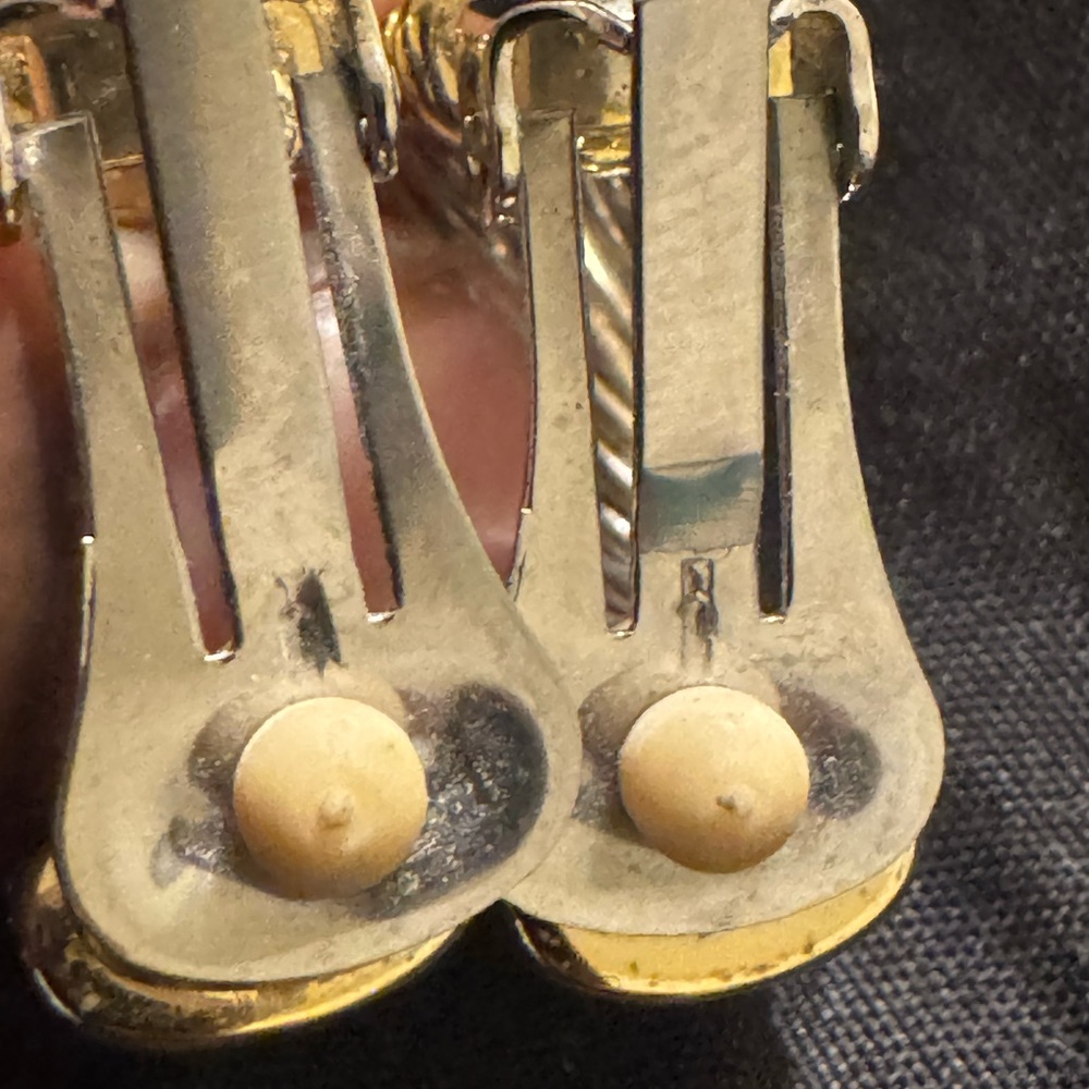 Gold and Silver Twisted Hoop Clip On Earrings - Picture 5 of 8